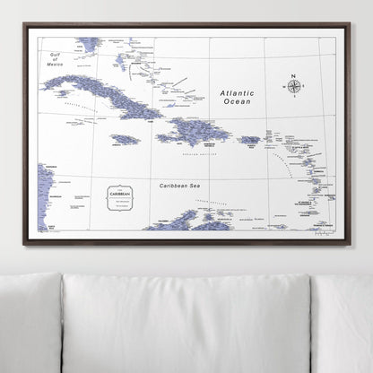 Push Pin Caribbean Map (Pin Board) - Purple Color Splash CM Pin Board