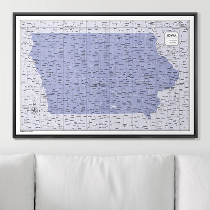 Push Pin Iowa Map (Pin Board) - Purple Color Splash CM Pin Board