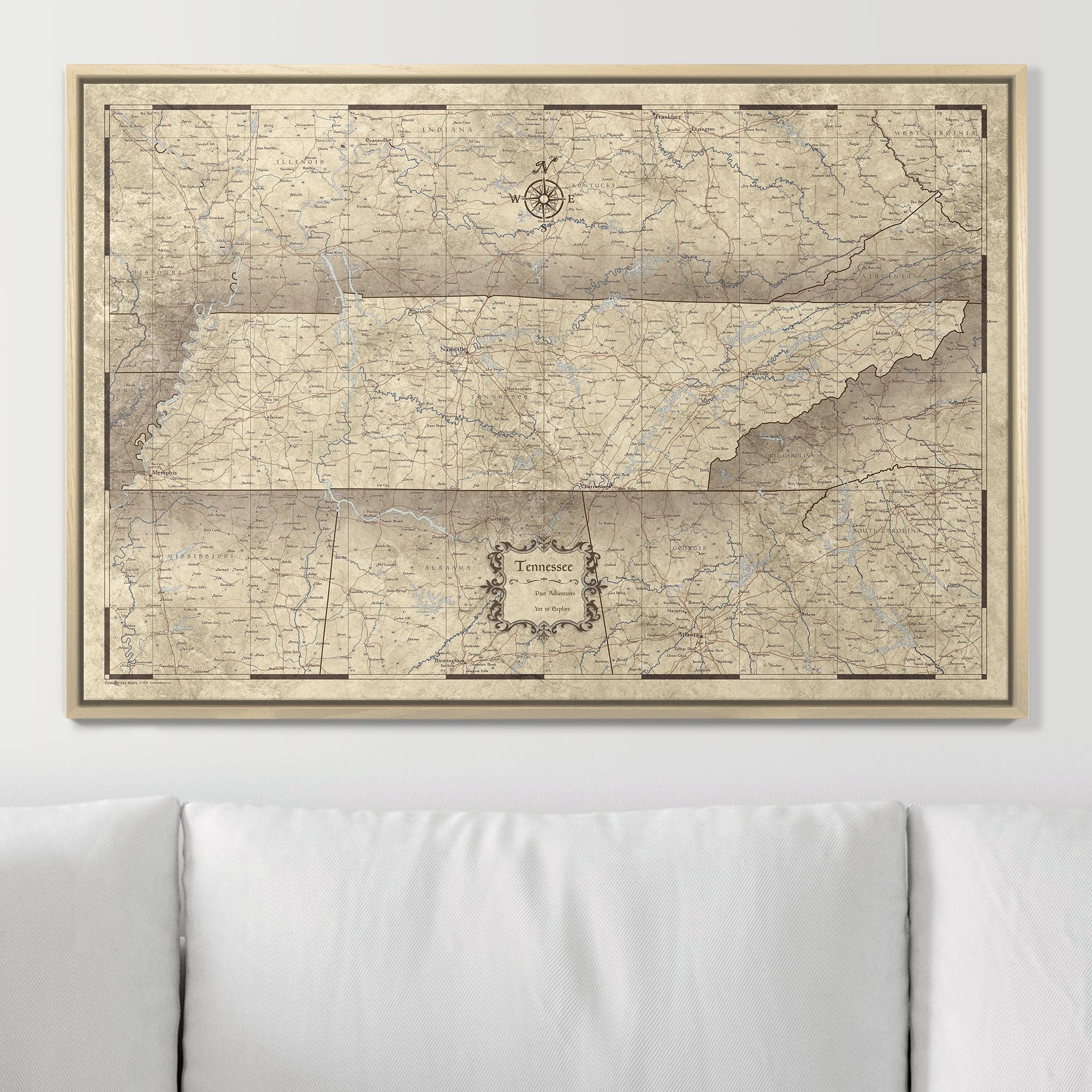 Push Pin Tennessee Map (Pin Board) - Rustic Vintage CM Pin Board