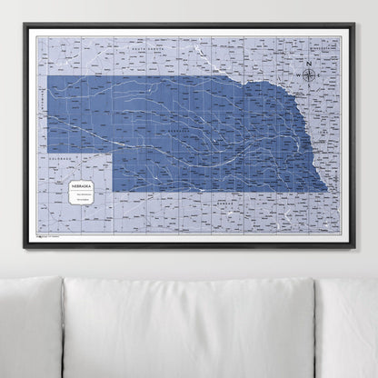 Push Pin Nebraska Map (Pin Board) - Navy Color Splash CM Pin Board