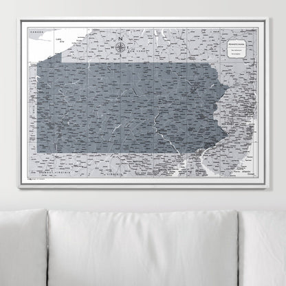 Push Pin Pennsylvania Map (Pin Board) - Dark Gray Color Splash CM Pin Board