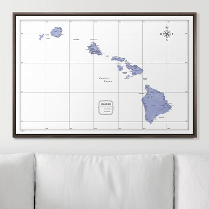 Push Pin Hawaii Map (Pin Board) - Purple Color Splash CM Pin Board