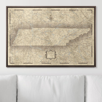 Push Pin Tennessee Map (Pin Board) - Rustic Vintage CM Pin Board