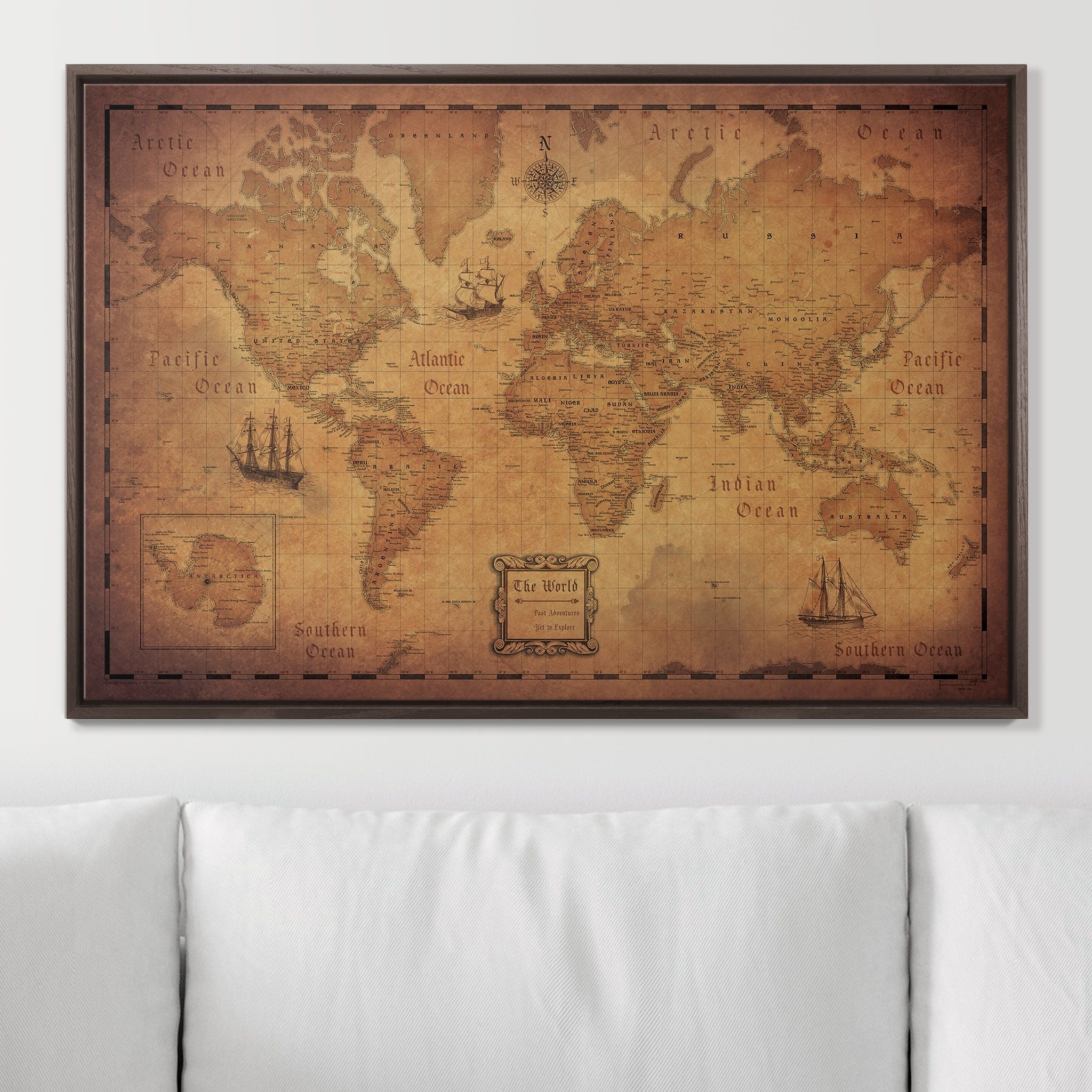 Push Pin World Map (Pin Board) - Golden Aged CM Pin Board