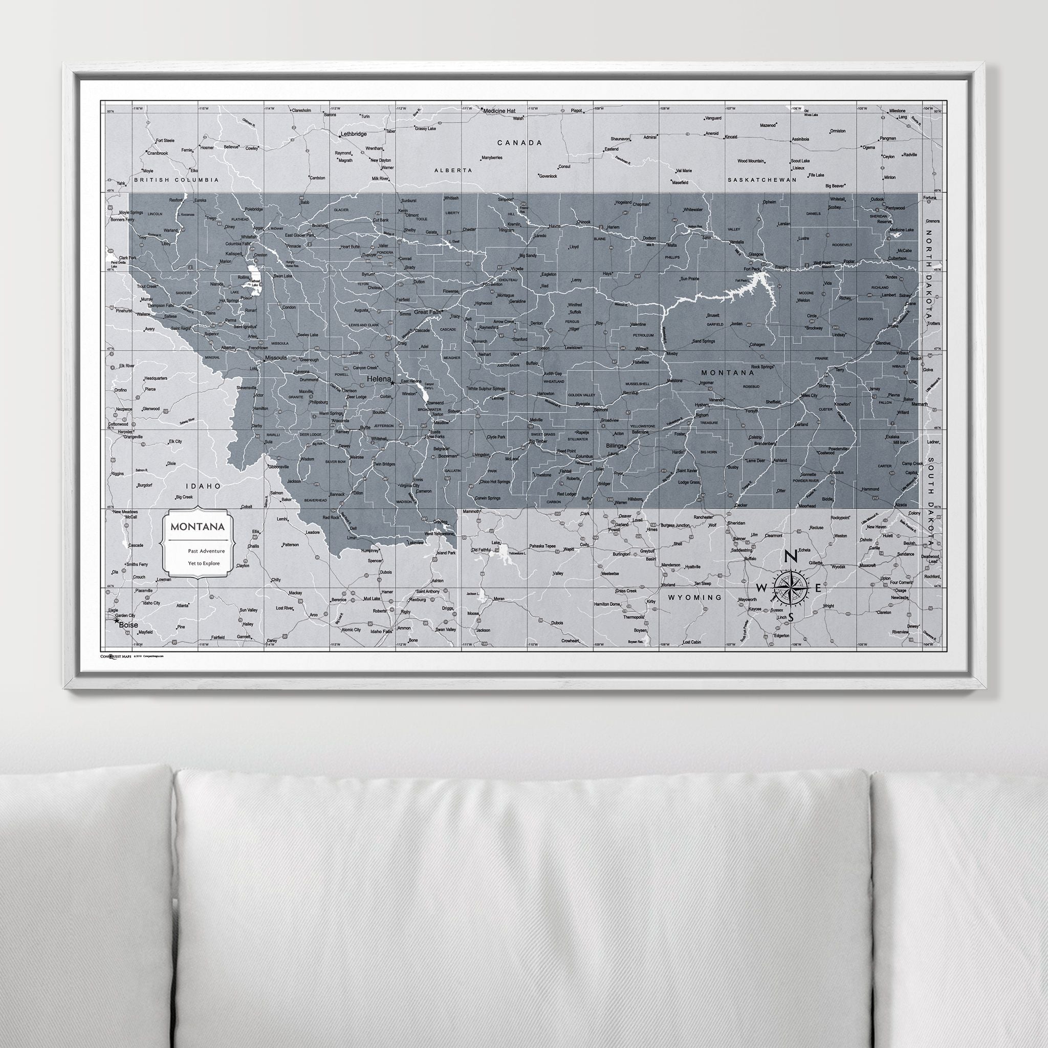 Push Pin Montana Map (Pin Board) - Dark Gray Color Splash CM Pin Board