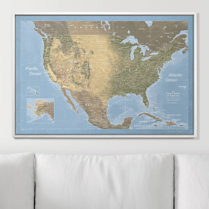 Push Pin USA Map (Pin Board) - Natural Earth CM Pin Board