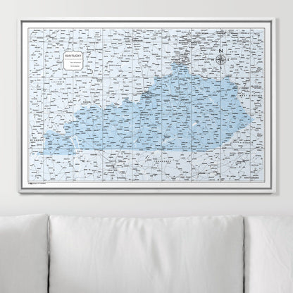 Push Pin Kentucky Map (Pin Board) - Light Blue Color Splash CM Pin Board