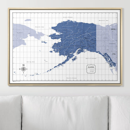 Push Pin Alaska Map (Pin Board) - Navy Color Splash CM Pin Board