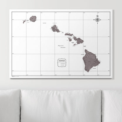 Push Pin Hawaii Map (Pin Board) - Dark Brown Color Splash CM Pin Board