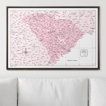 Push Pin South Carolina Map (Pin Board) - Pink Color Splash CM Pin Board