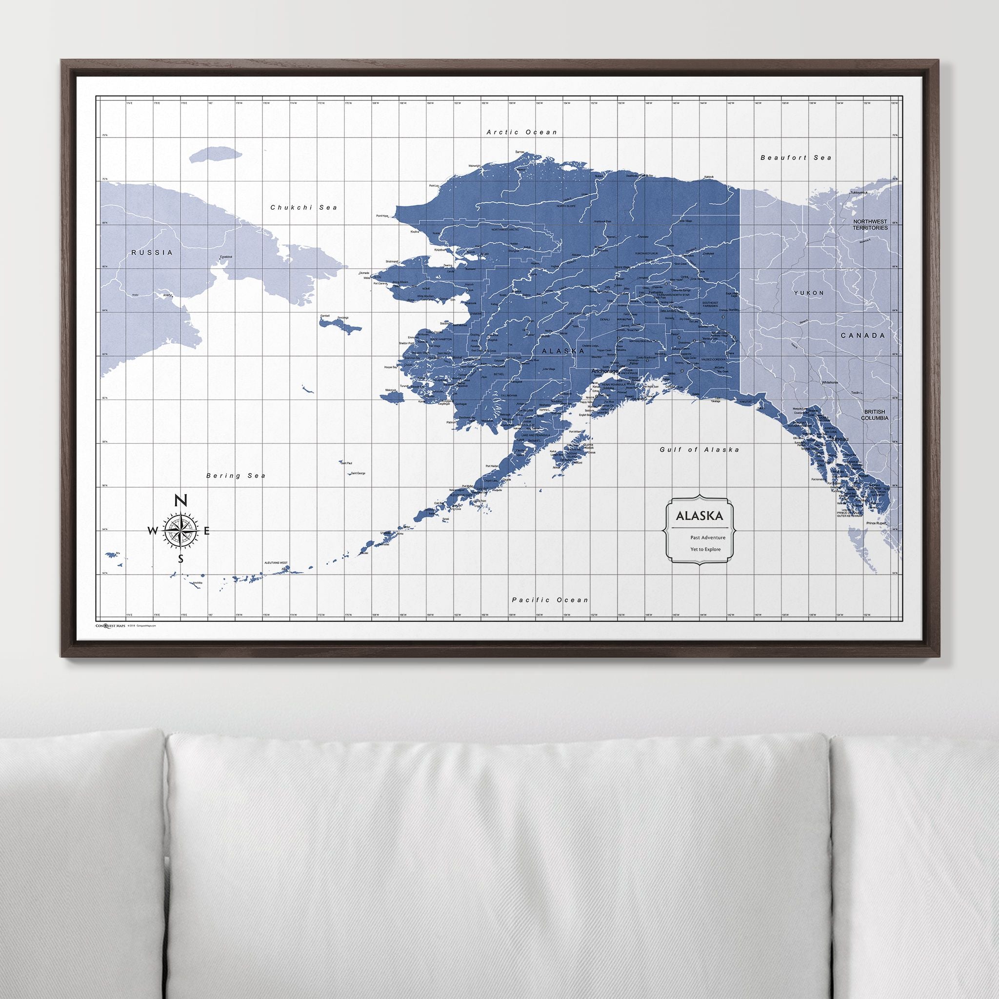 Push Pin Alaska Map (Pin Board) - Navy Color Splash CM Pin Board