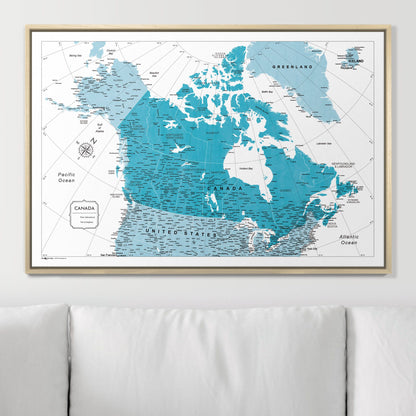 Push Pin Canada Map (Pin Board) - Teal Color Splash CM Pin Board