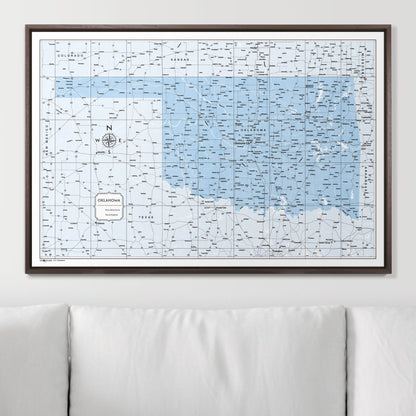 Push Pin Oklahoma Map (Pin Board) - Light Blue Color Splash CM Pin Board