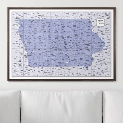 Push Pin Iowa Map (Pin Board) - Purple Color Splash CM Pin Board