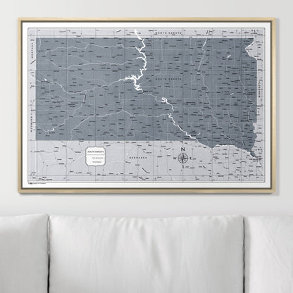 Push Pin South Dakota Map (Pin Board) - Dark Gray Color Splash CM Pin Board