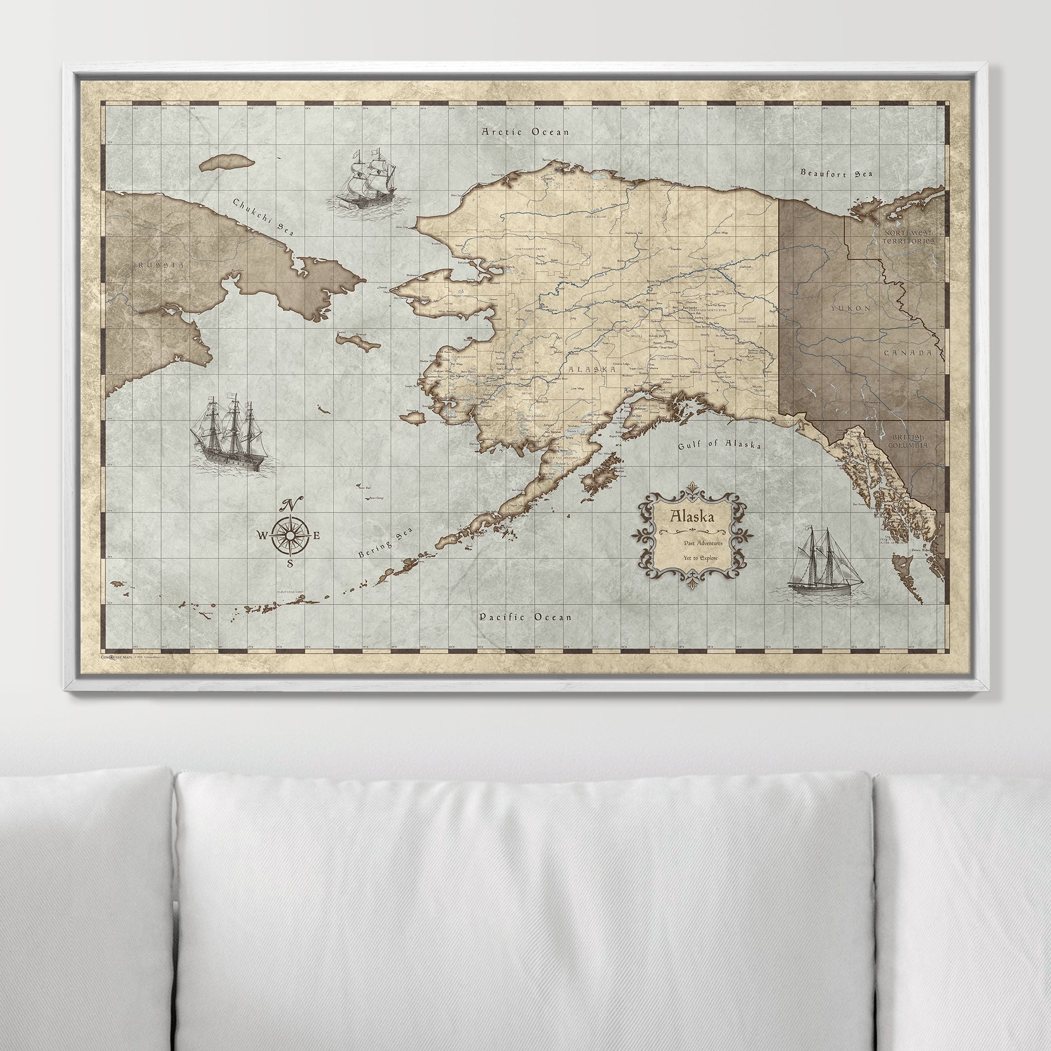 Push Pin Alaska Map (Pin Board) - Rustic Vintage CM Pin Board