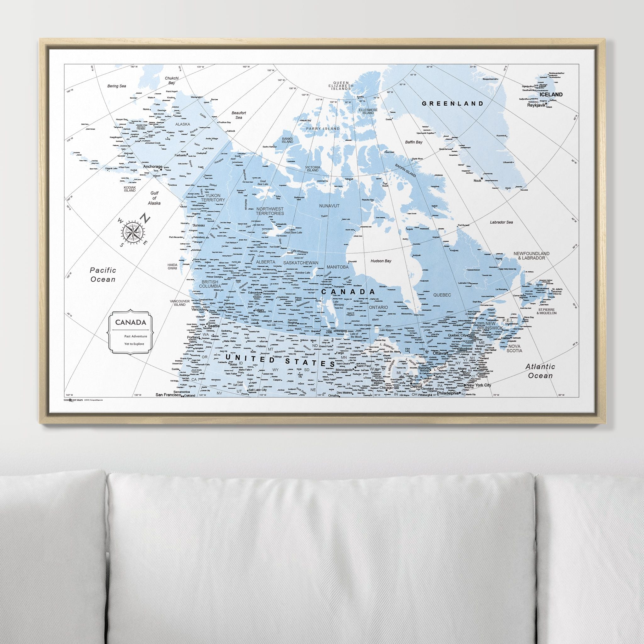 Push Pin Canada Map (Pin Board) - Light Blue Color Splash CM Pin Board