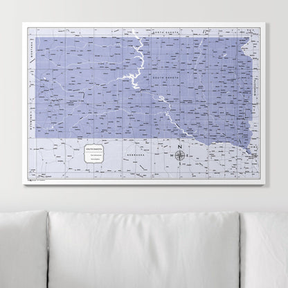 Push Pin South Dakota Map (Pin Board) - Purple Color Splash CM Pin Board