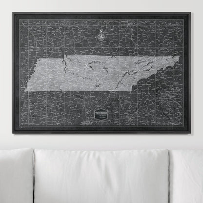 Push Pin Tennessee Map (Pin Board) - Modern Slate CM Pin Board