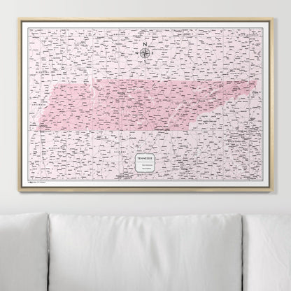 Push Pin Tennessee Map (Pin Board) - Pink Color Splash CM Pin Board