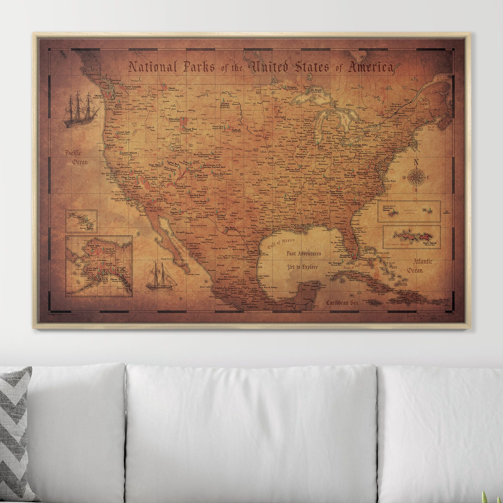 Push Pin National Parks Map (Pin Board) - Golden Aged CM Pin Board