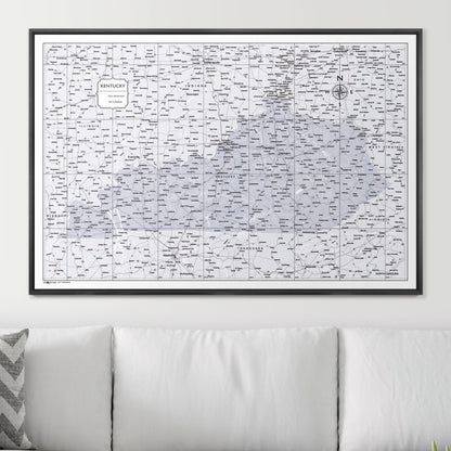 Push Pin Kentucky Map (Pin Board) - Light Gray Color Splash CM Pin Board