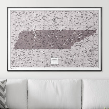 Push Pin Tennessee Map (Pin Board) - Dark Brown Color Splash CM Pin Board