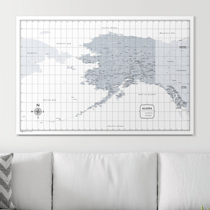 Push Pin Alaska Map (Pin Board) - Light Gray Color Splash CM Pin Board