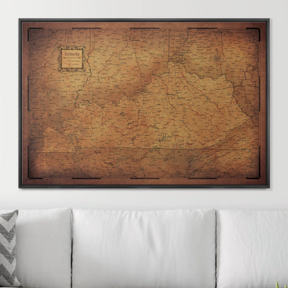 Push Pin Kentucky Map (Pin Board) - Golden Aged CM Pin Board