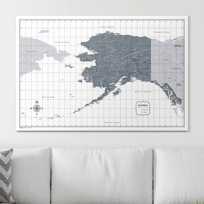 Push Pin Alaska Map (Pin Board) - Dark Gray Color Splash CM Pin Board