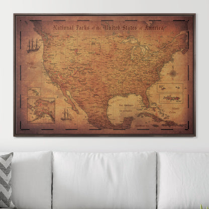 Push Pin National Parks Map (Pin Board) - Golden Aged CM Pin Board