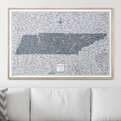 Push Pin Tennessee Map (Pin Board) - Dark Gray Color Splash CM Pin Board