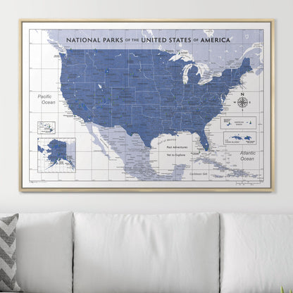 Push Pin National Parks Map (Pin Board) - Navy Color Splash CM Pin Board