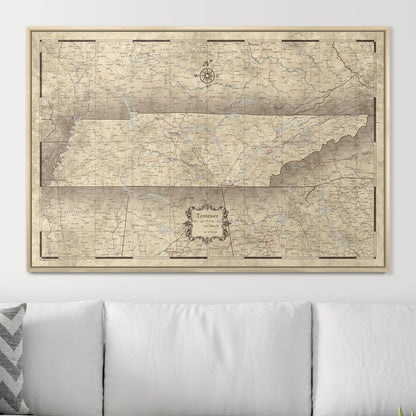 Push Pin Tennessee Map (Pin Board) - Rustic Vintage CM Pin Board