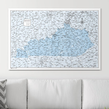 Push Pin Kentucky Map (Pin Board) - Light Blue Color Splash CM Pin Board