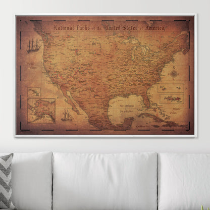 Push Pin National Parks Map (Pin Board) - Golden Aged CM Pin Board