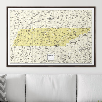 Push Pin Tennessee Map (Pin Board) - Yellow Color Splash CM Pin Board