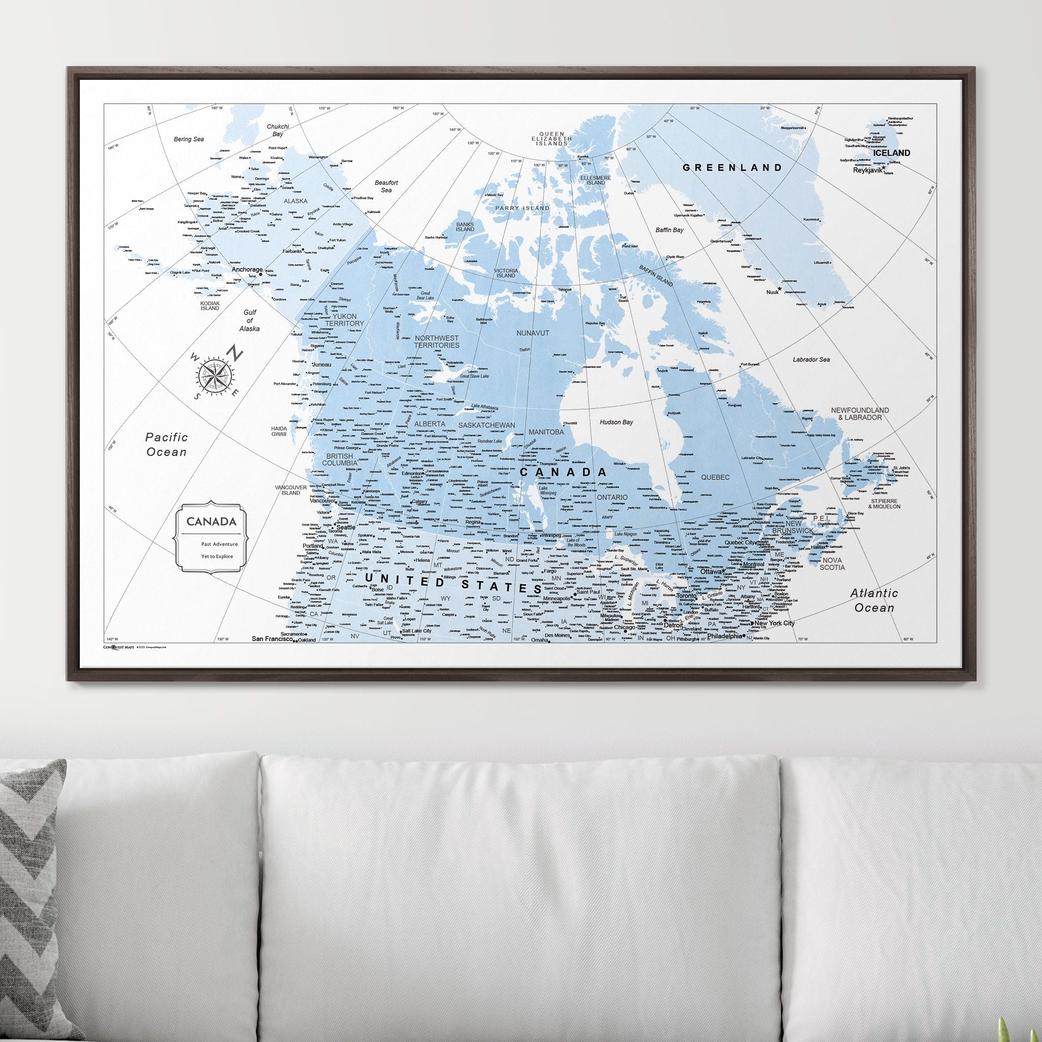 Push Pin Canada Map (Pin Board) - Light Blue Color Splash CM Pin Board