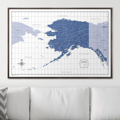 Push Pin Alaska Map (Pin Board) - Navy Color Splash CM Pin Board