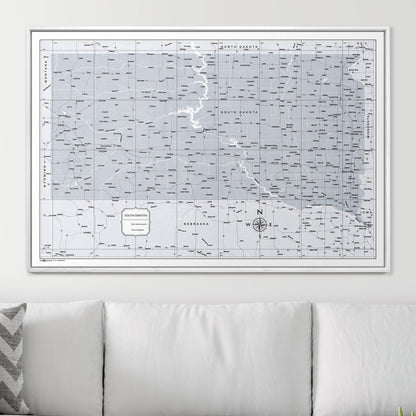 Push Pin South Dakota Map (Pin Board) - Light Gray Color Splash CM Pin Board