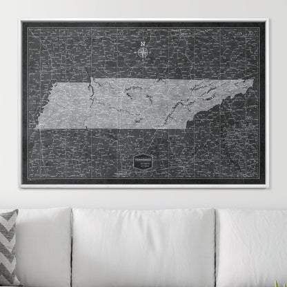 Push Pin Tennessee Map (Pin Board) - Modern Slate CM Pin Board