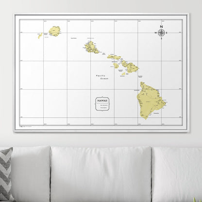 Push Pin Hawaii Map (Pin Board) - Yellow Color Splash CM Pin Board