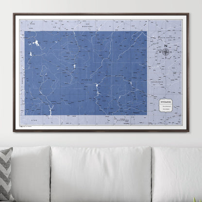 Push Pin Wyoming Map (Pin Board) - Navy Color Splash CM Pin Board