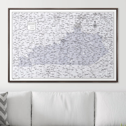 Push Pin Kentucky Map (Pin Board) - Light Gray Color Splash CM Pin Board