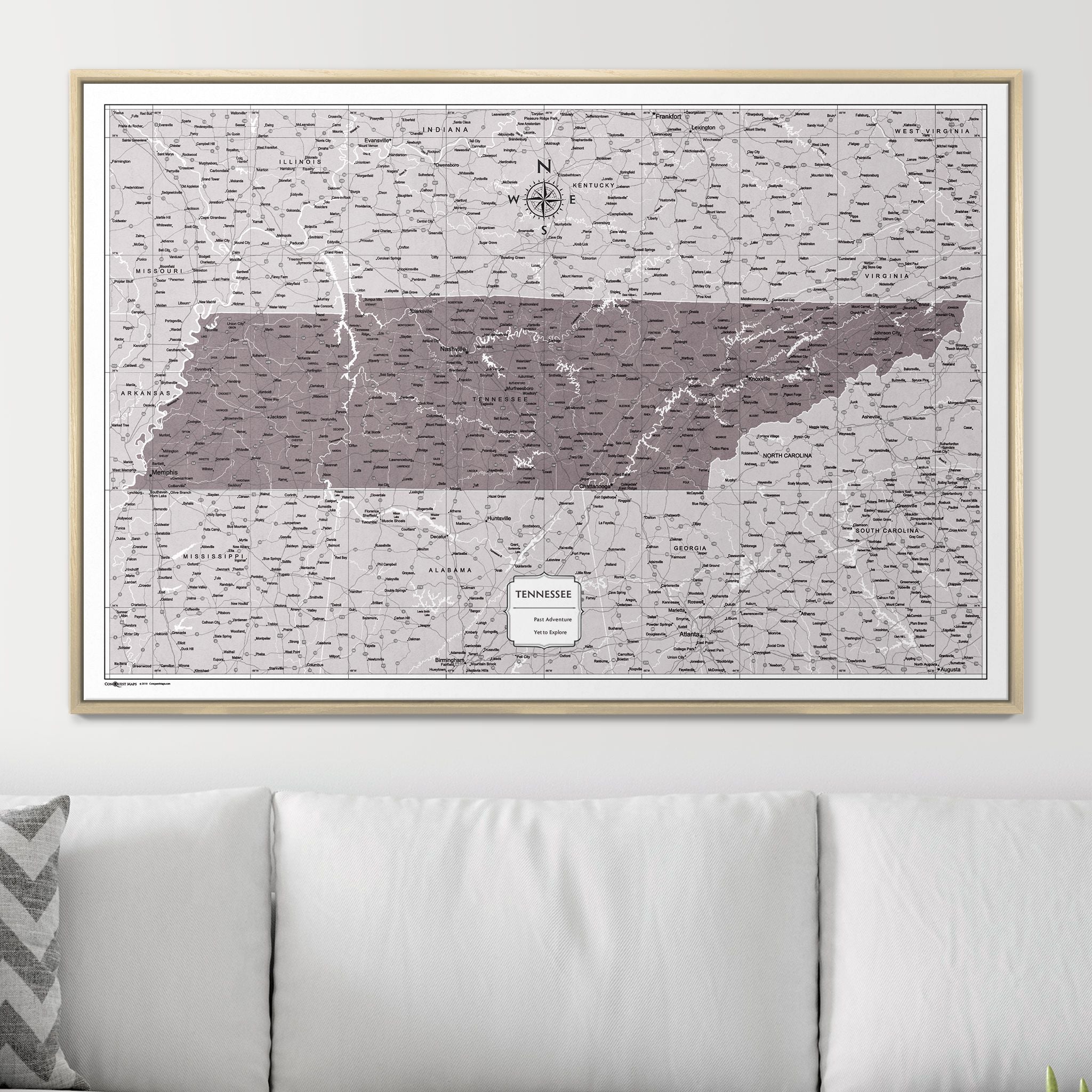 Push Pin Tennessee Map (Pin Board) - Dark Brown Color Splash CM Pin Board