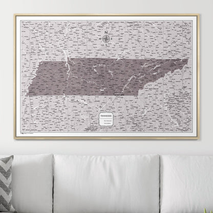 Push Pin Tennessee Map (Pin Board) - Dark Brown Color Splash CM Pin Board