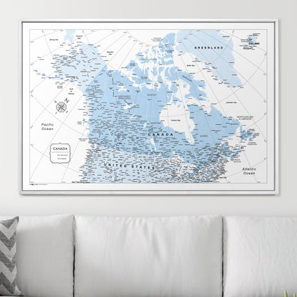 Push Pin Canada Map (Pin Board) - Light Blue Color Splash CM Pin Board