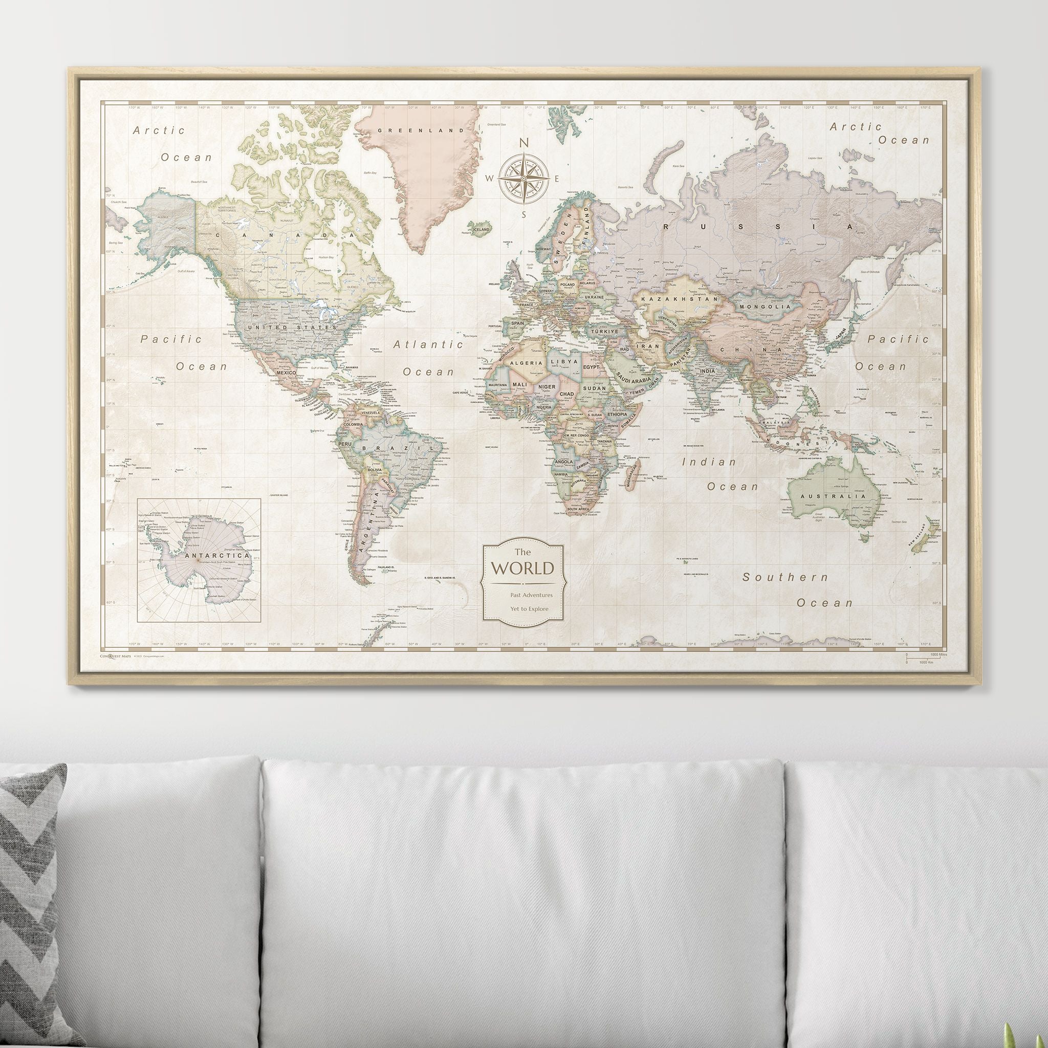 Push Pin World Map (Pin Board) - Desert Sunrise CM Pin Board