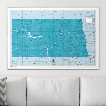 Push Pin North Dakota Map (Pin Board) - Teal Color Splash CM Pin Board