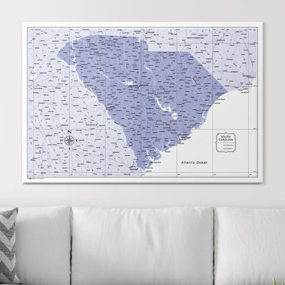 Push Pin South Carolina Map (Pin Board) - Purple Color Splash CM Pin Board